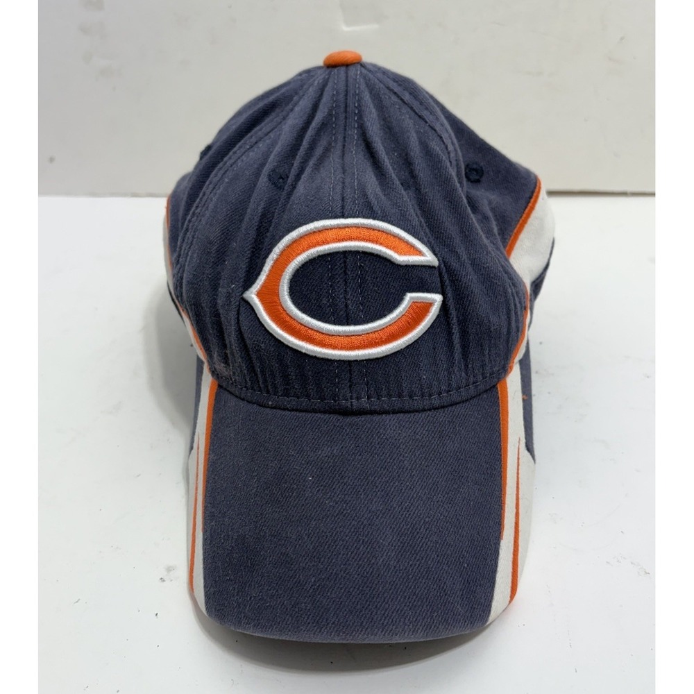 NFL Chicago Bears Reebok Flex Fit Cap Hat Navy Blue Orange Y2K One Size